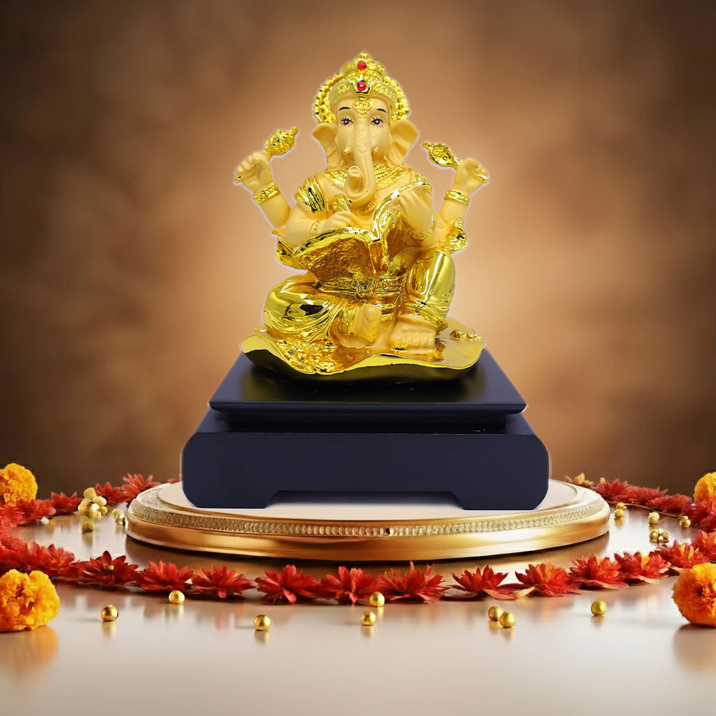 Golden Ganesh with Book