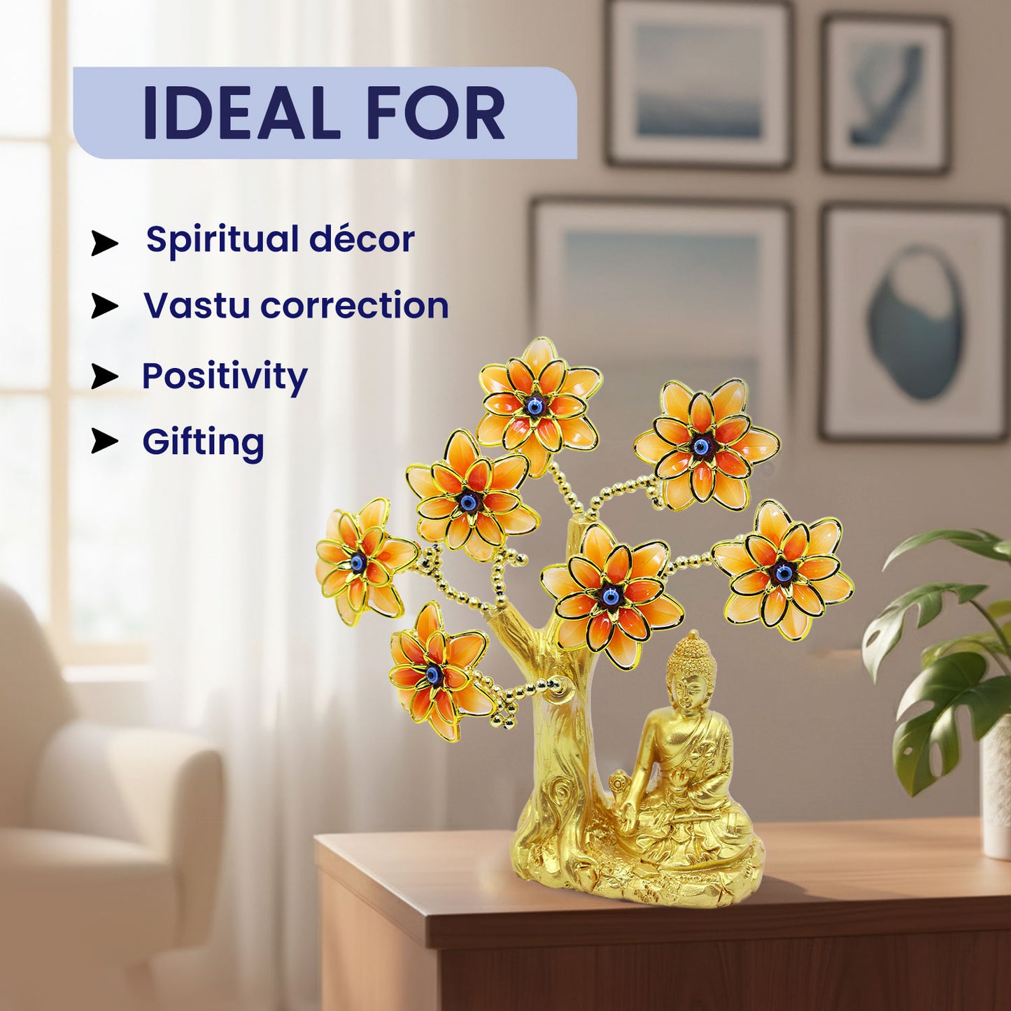 Golden Lord Budda Evil Eye Tree