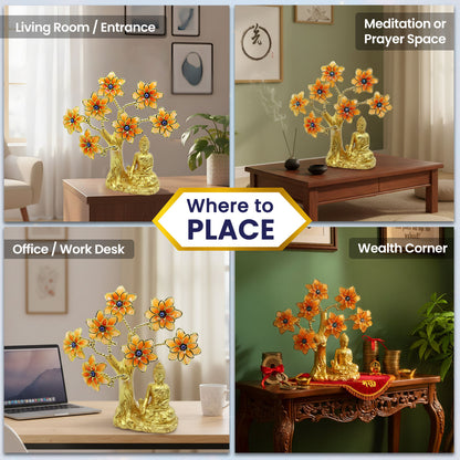 Golden Lord Budda Evil Eye Tree