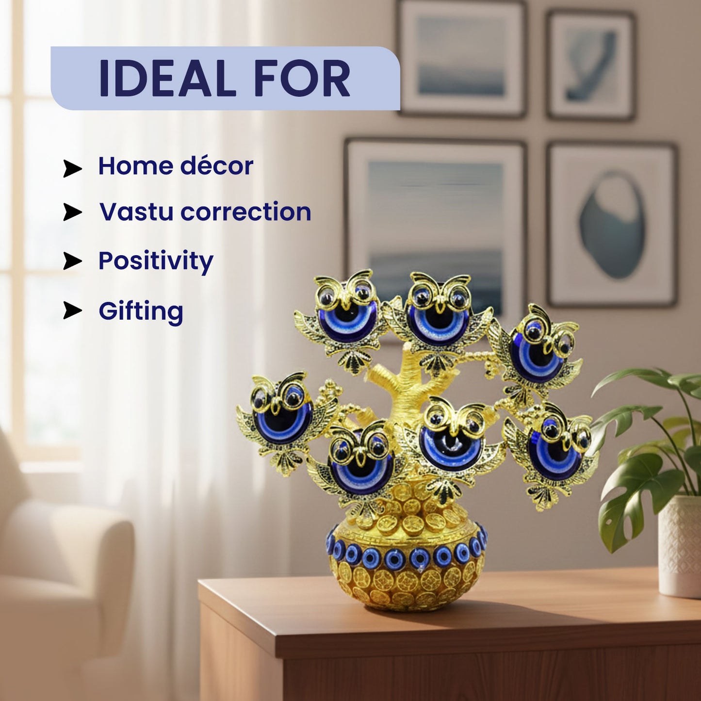 Golden Pot Evil Eye Tree