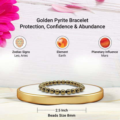 Golden Pyrite Wealth Bracelet - (8mm)