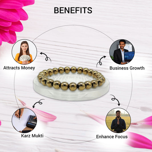 Golden Pyrite Wealth Bracelet - (8mm)