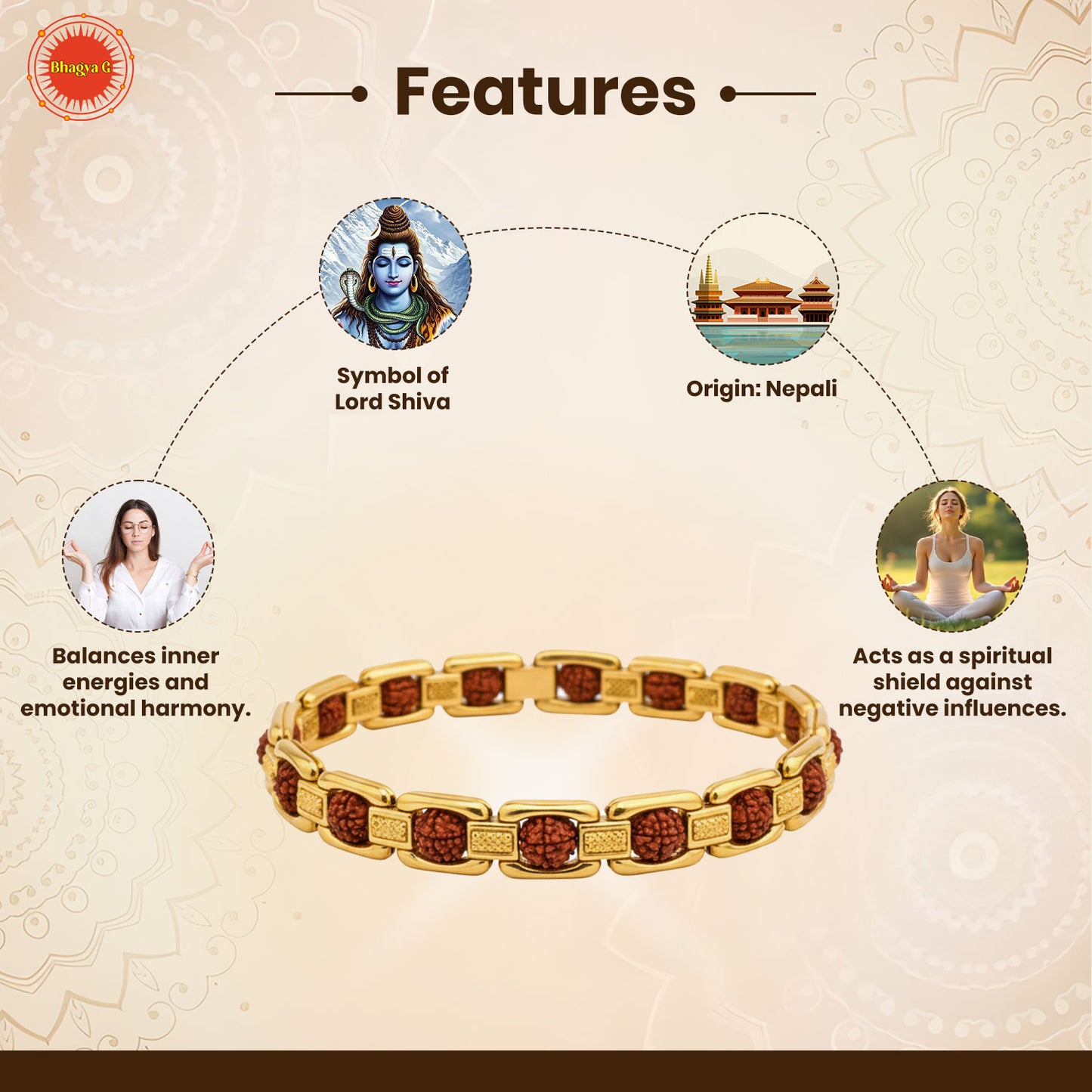 Golden Rudraksha Bracelet