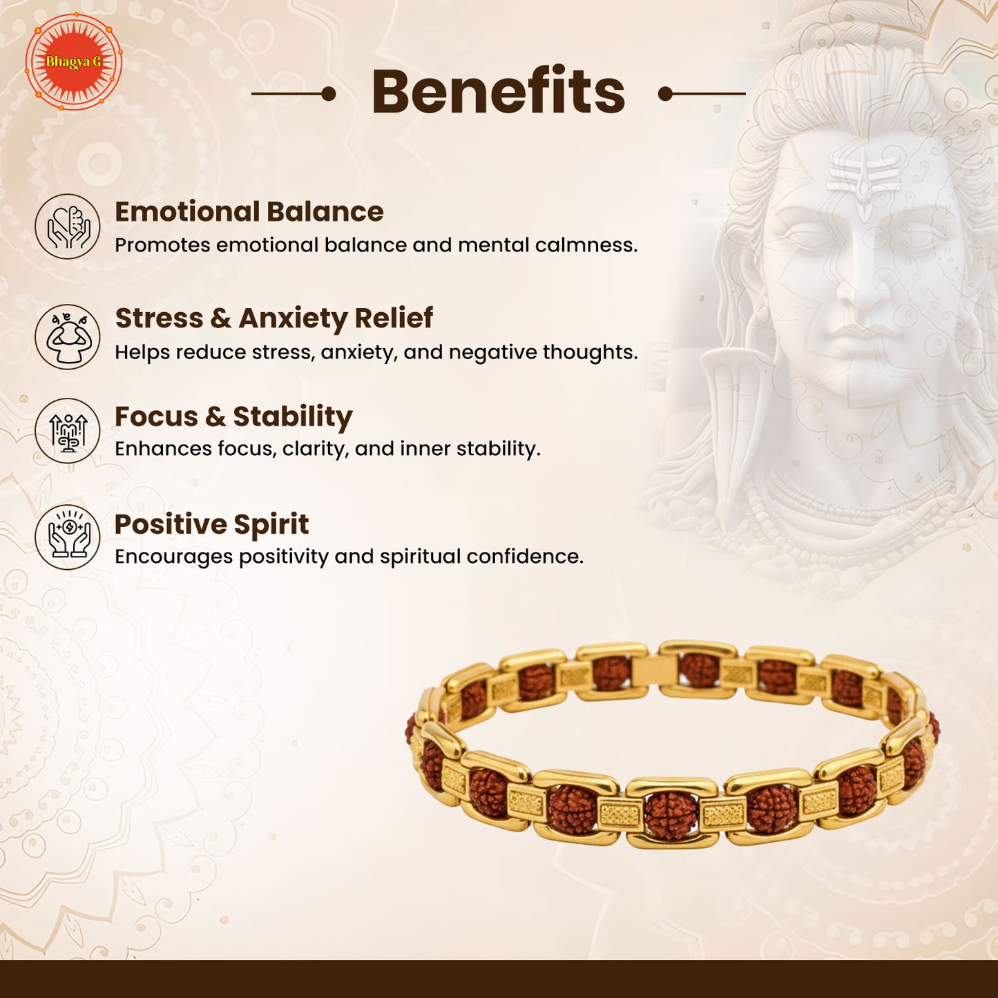 Golden Rudraksha Bracelet