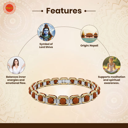 Golden Silver Rudraksha Bracelet