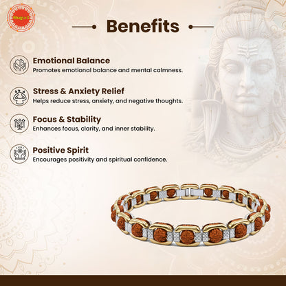 Golden Silver Rudraksha Bracelet