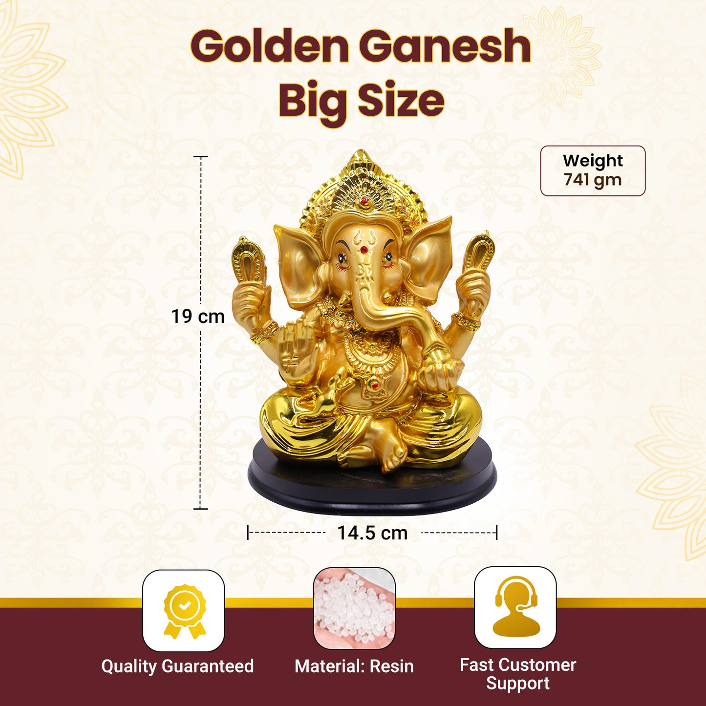 Golden Ganesh Big Size