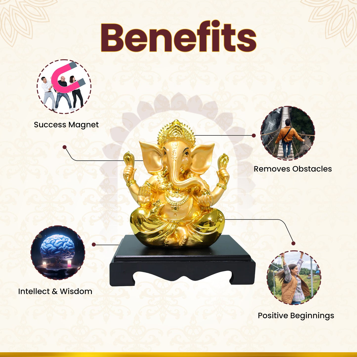 Golden Ganesh Medium Size