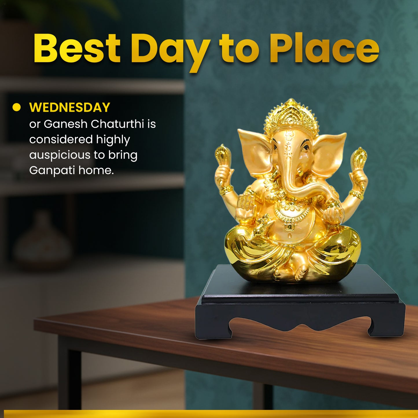 Golden Ganesh Medium Size