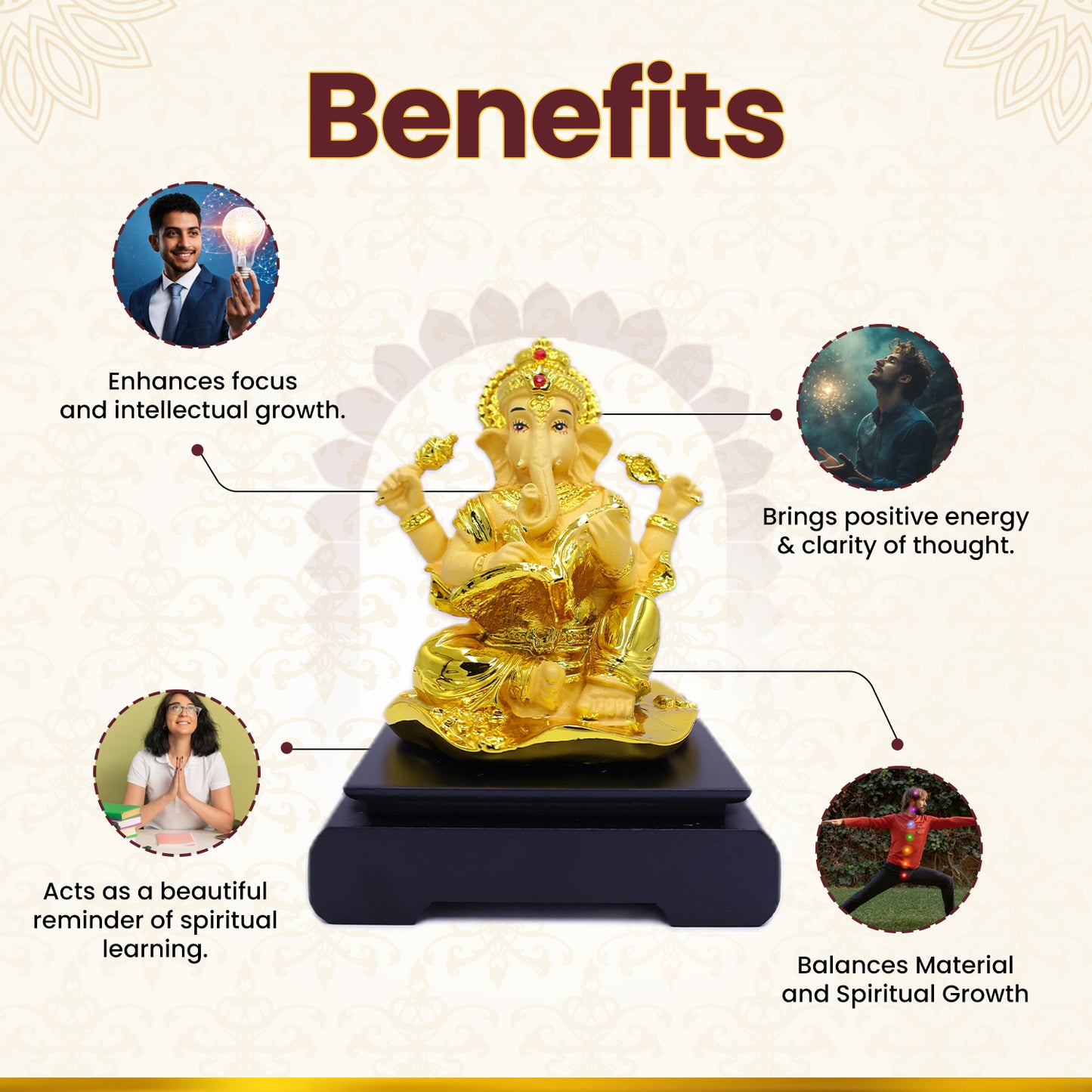 Golden Ganesh with Book