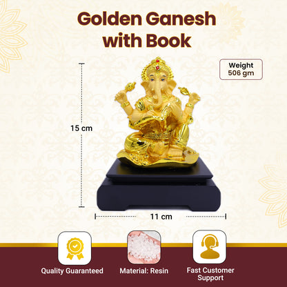 Golden Ganesh with Book