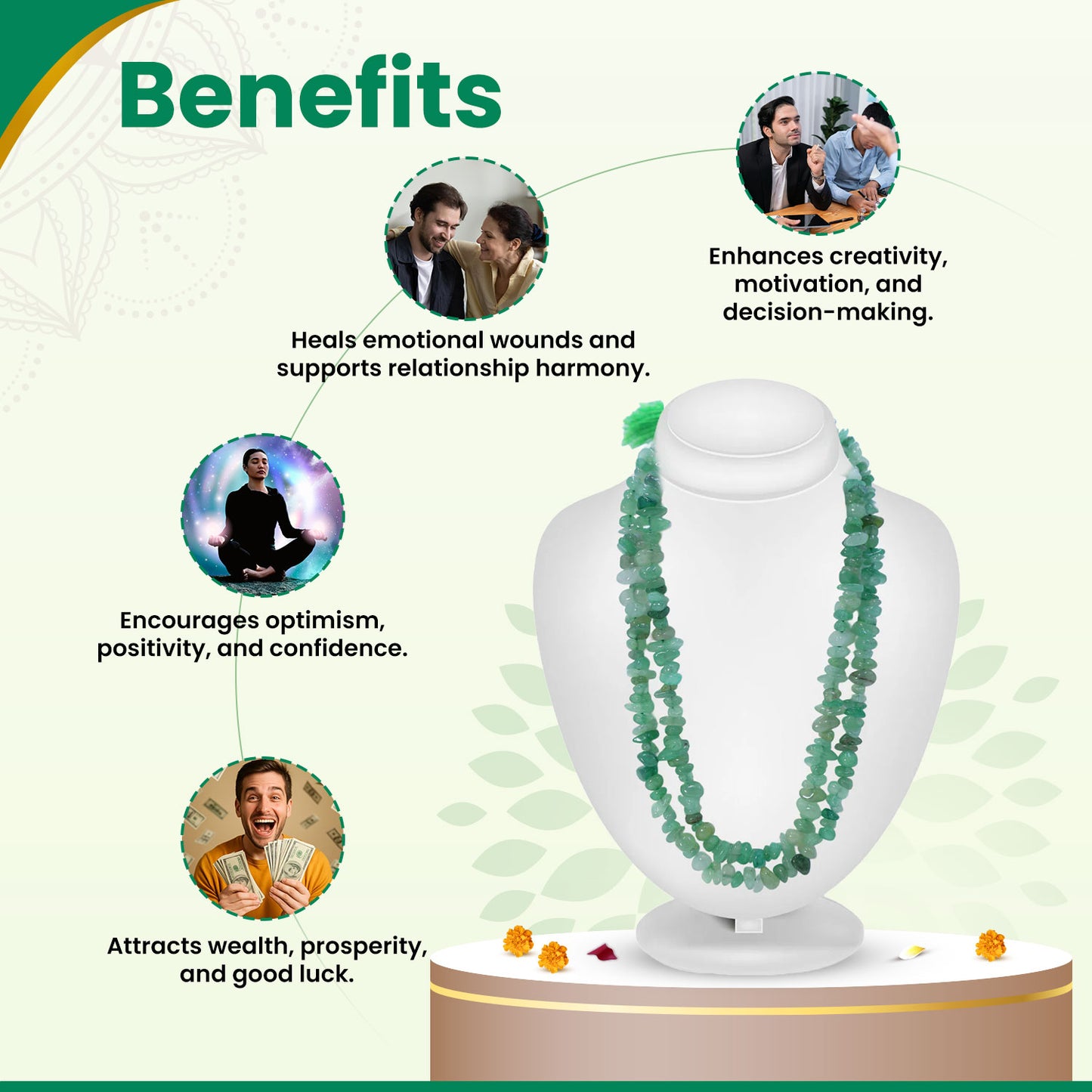 Green Aventurine Chips Mala