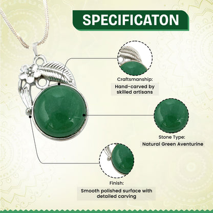 Green Aventurine Crystal Round Pendant