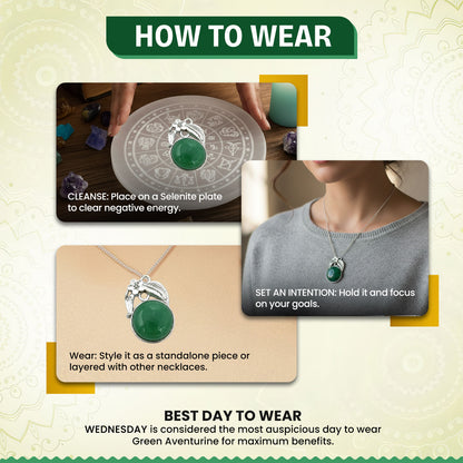 Green Aventurine Crystal Round Pendant