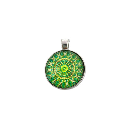 Green Mandala Crystal Pendant