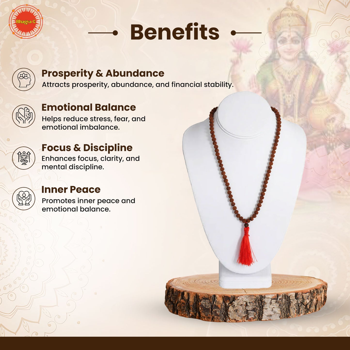 Indonesian 7 Mukhi Rudraksha Mala  (108 beads)