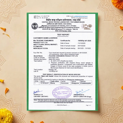 Original Karungali Mala (108 Beads), Govt. Certified Ebony Wood