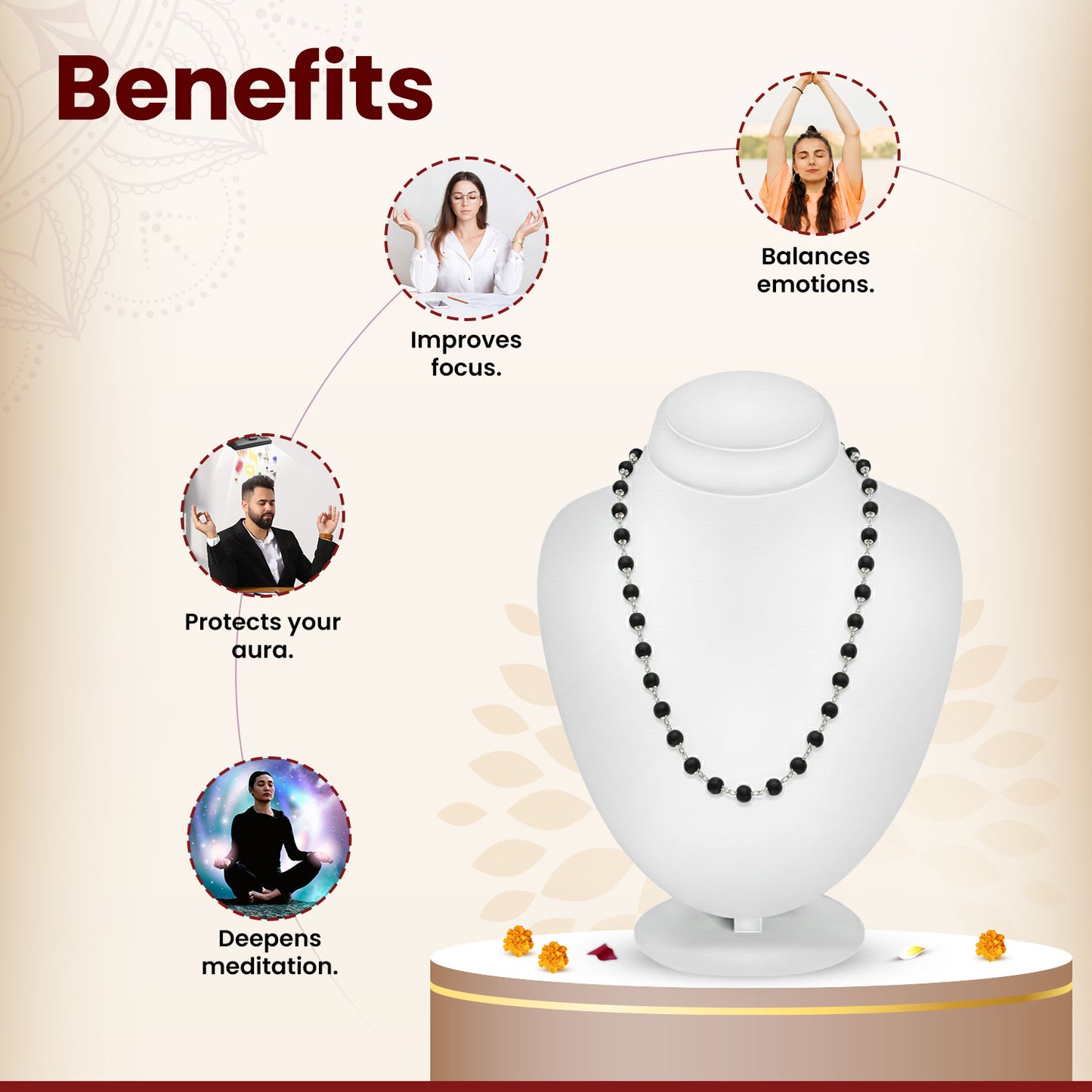 Karungali Silver Capping Mala