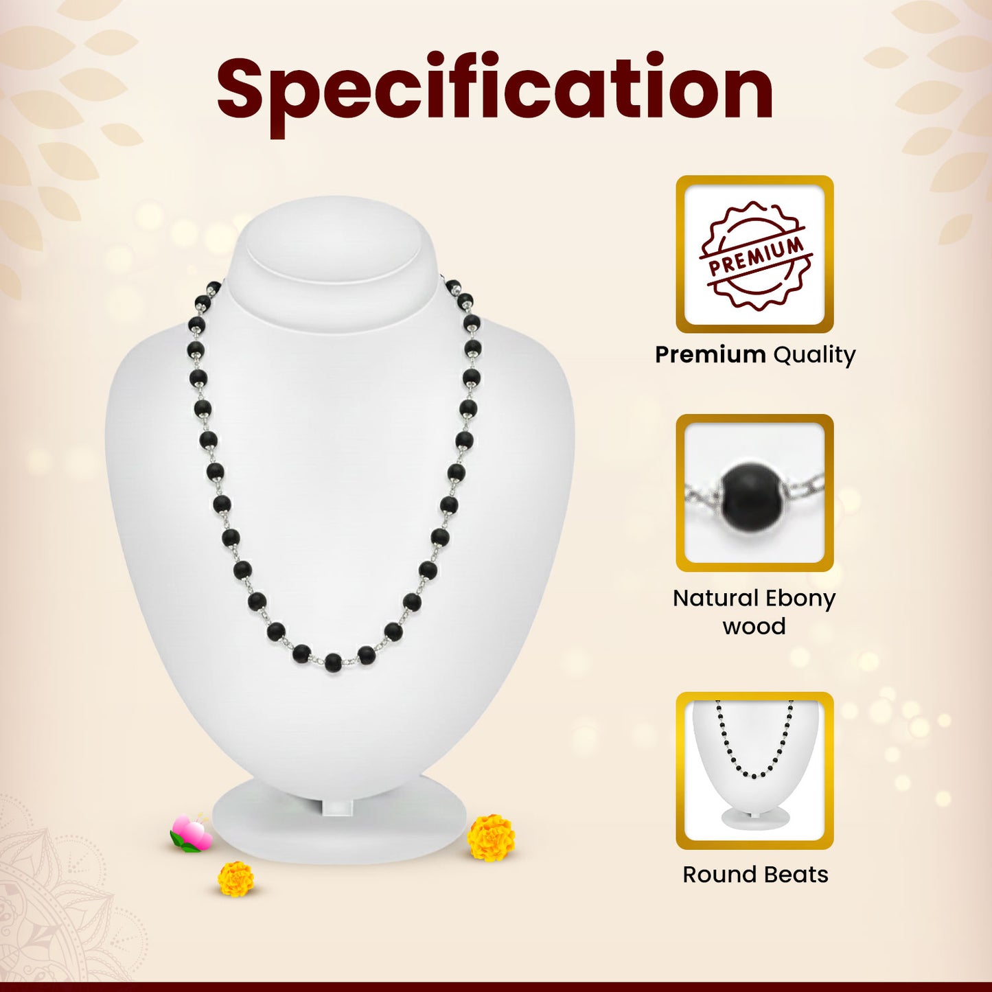 Karungali Silver Capping Mala