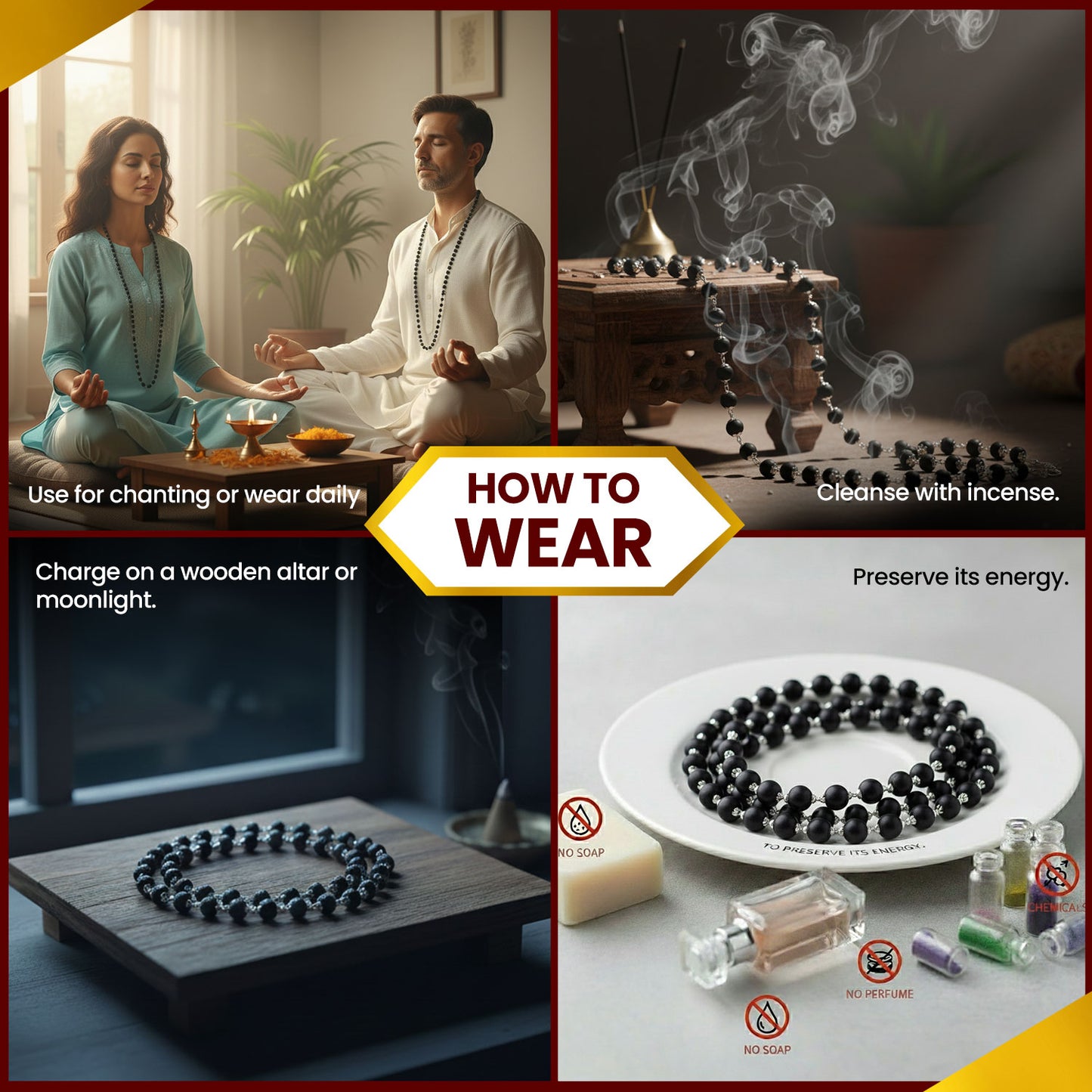 Karungali Silver Capping Mala