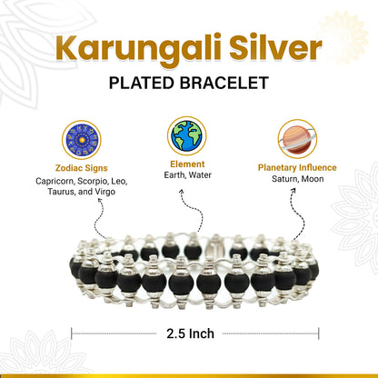 Karungali Silver Plated Bracelet