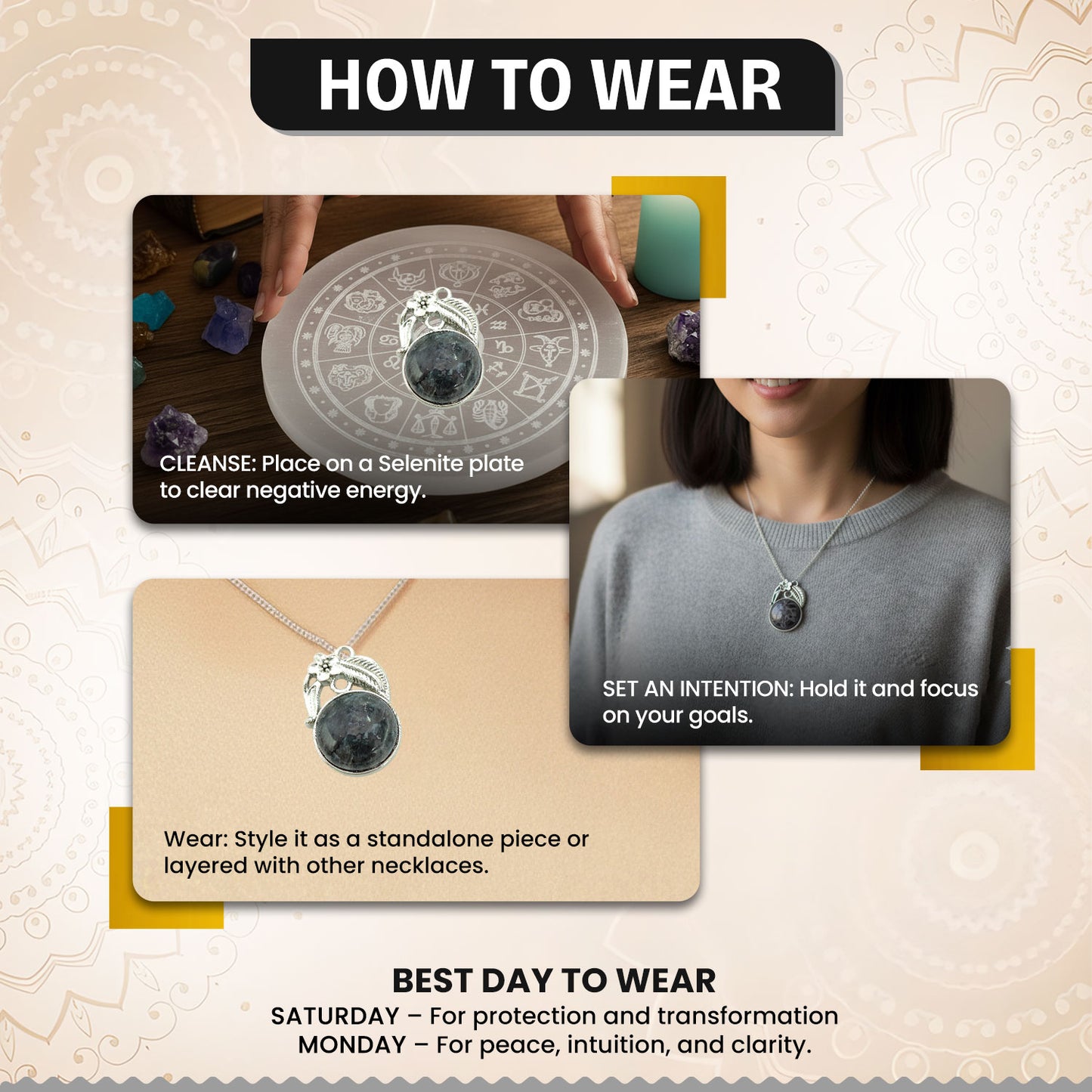 Labradorite Crystal Round Pendant