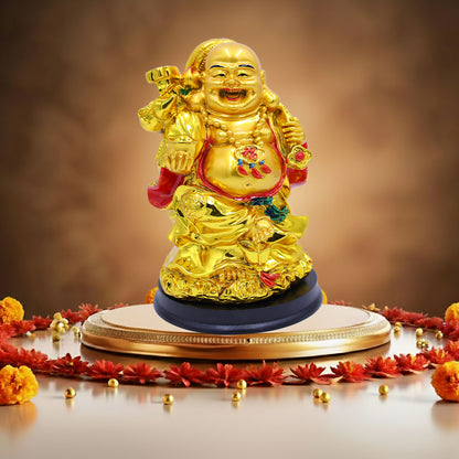 Laughing Buddha Multicolored with Potli