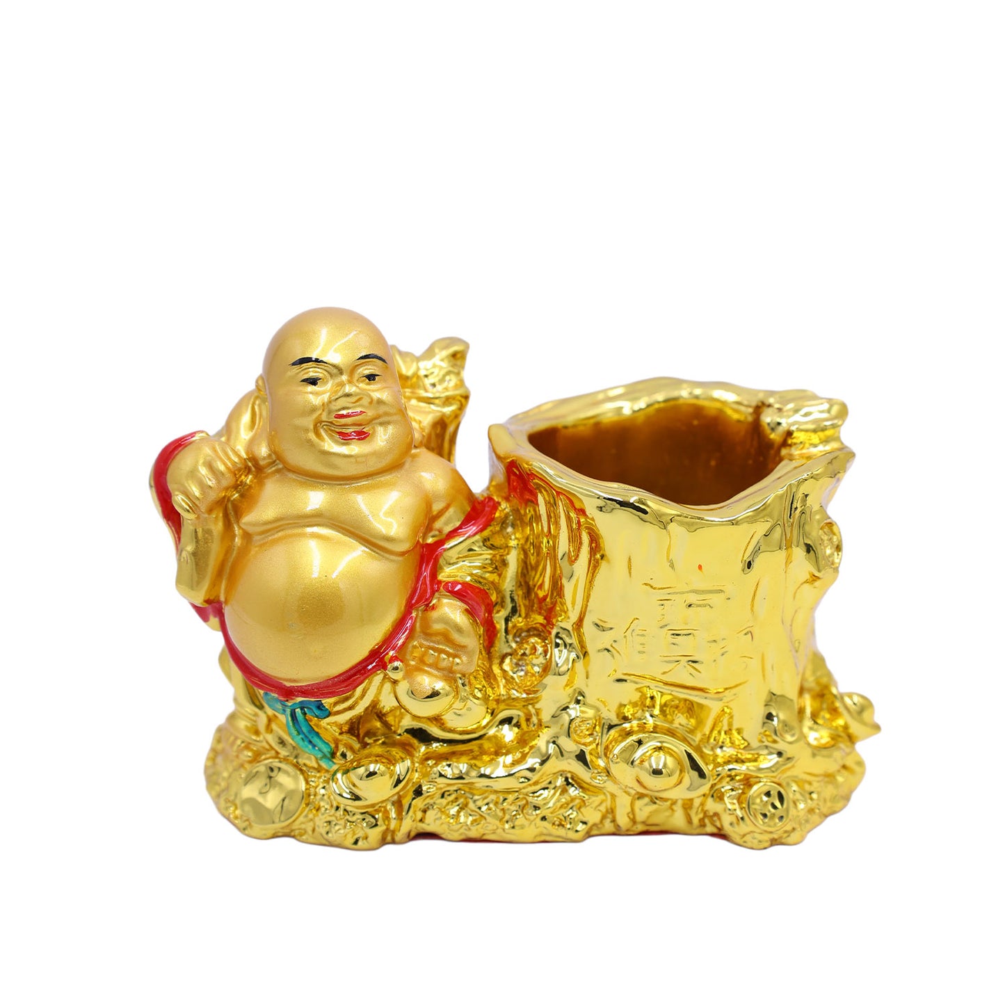 Laughing Buddha with Pan Stand