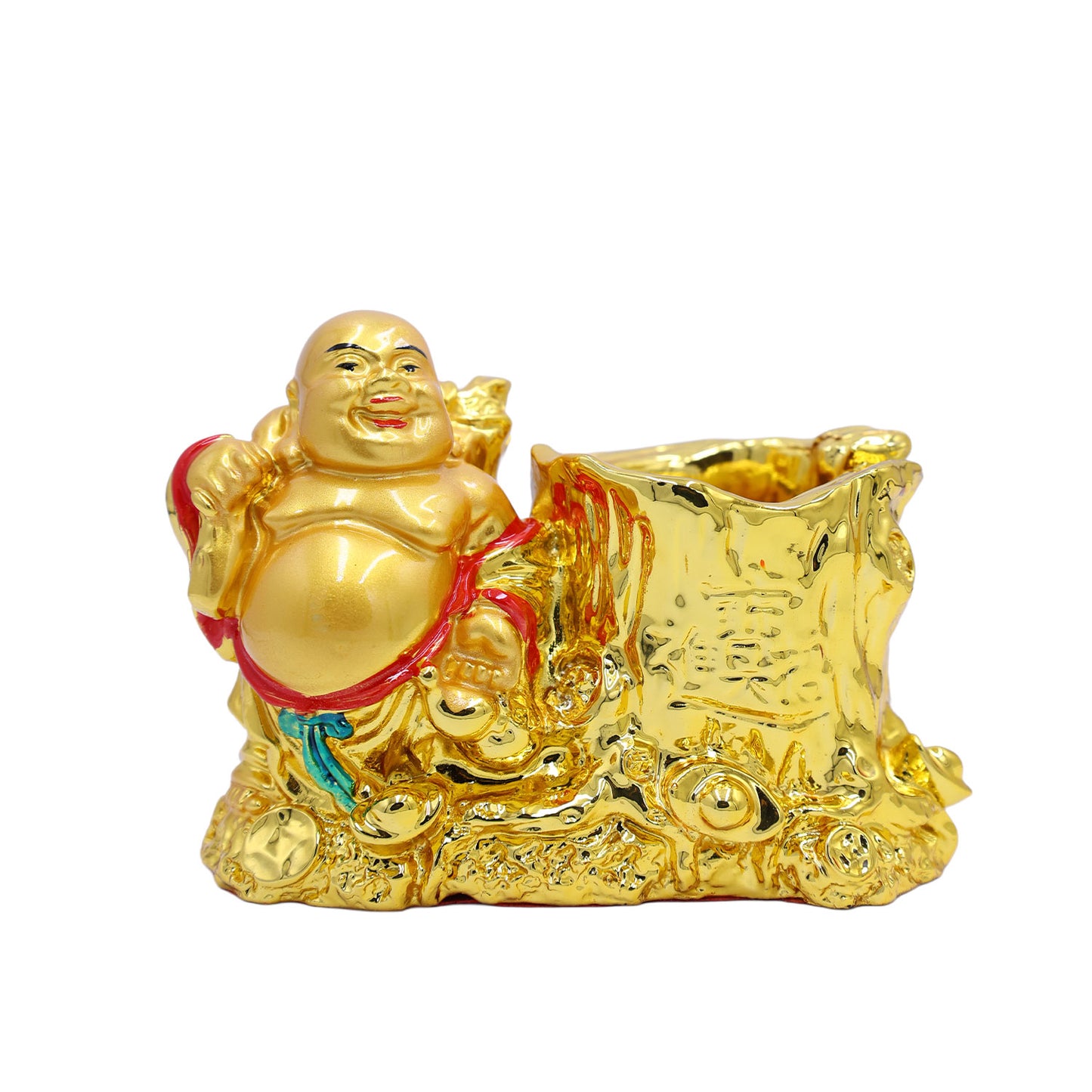 Laughing Buddha with Pan Stand