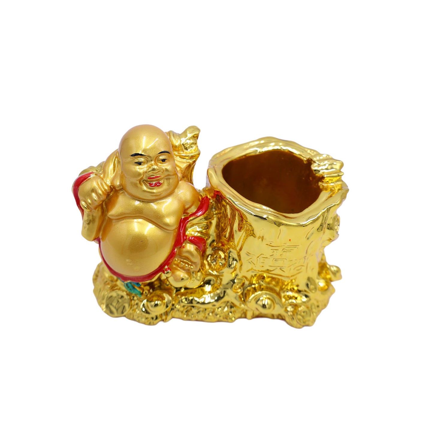 Laughing Buddha with Pan Stand