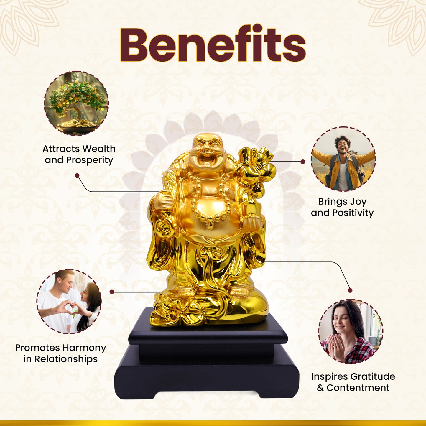 Laughing Buddha Big Size with a stand