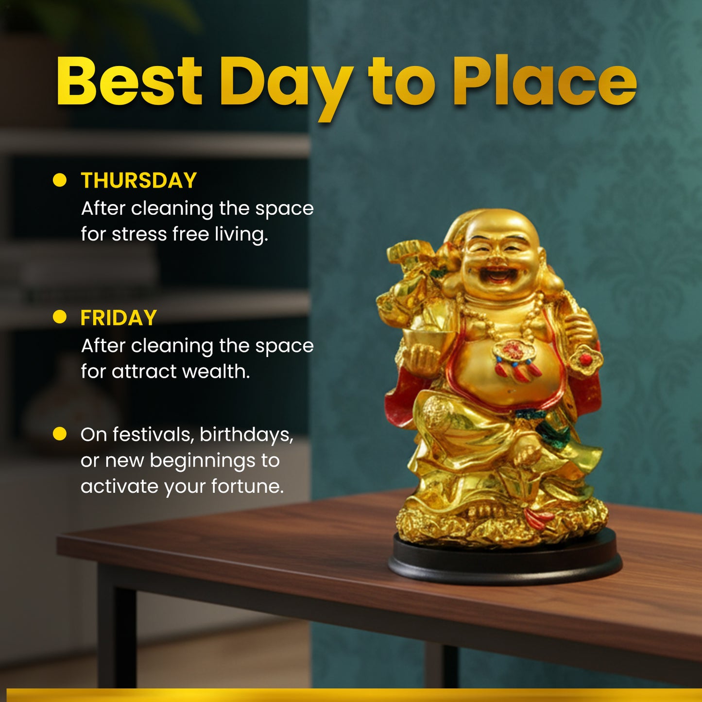 Laughing Buddha Multicolored with Potli