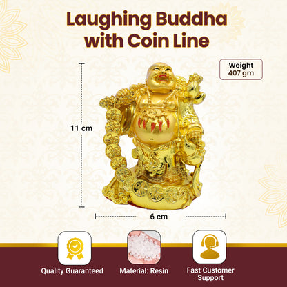 Laughing Buddha with Coin Line