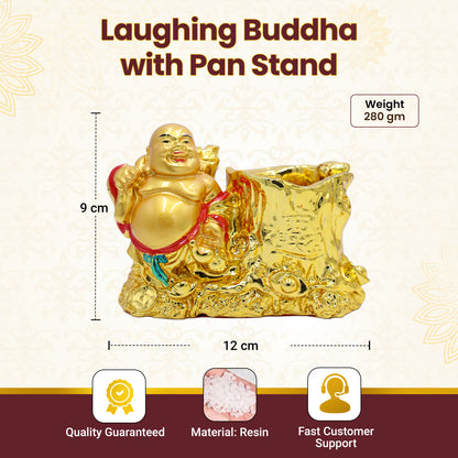 Laughing Buddha with Pan Stand