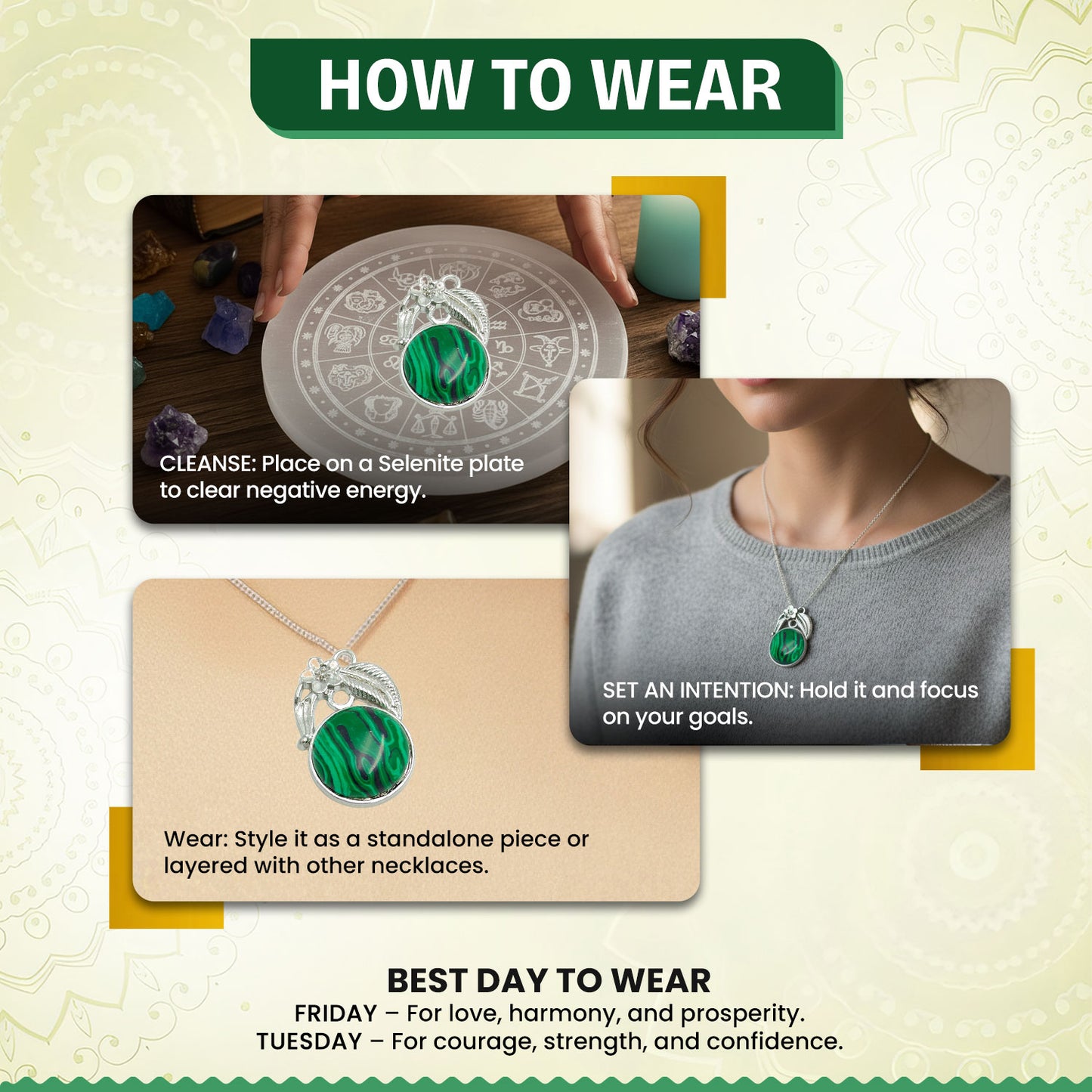 Malachite Round Crystal Pendant