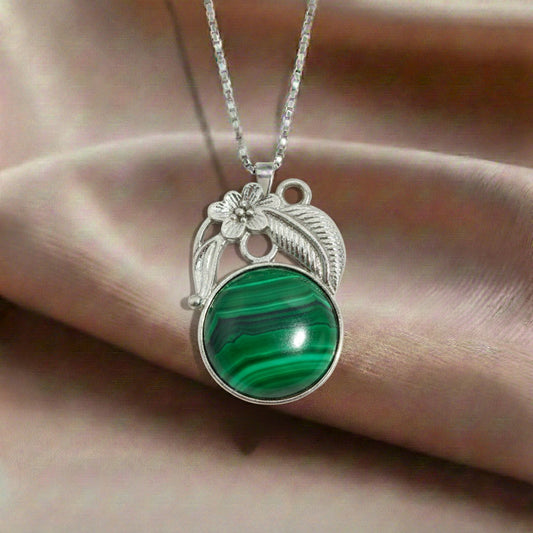 Malachite Round Crystal Pendant