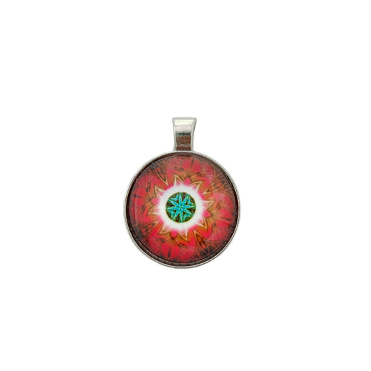 Mandala Red Crystal Pendant