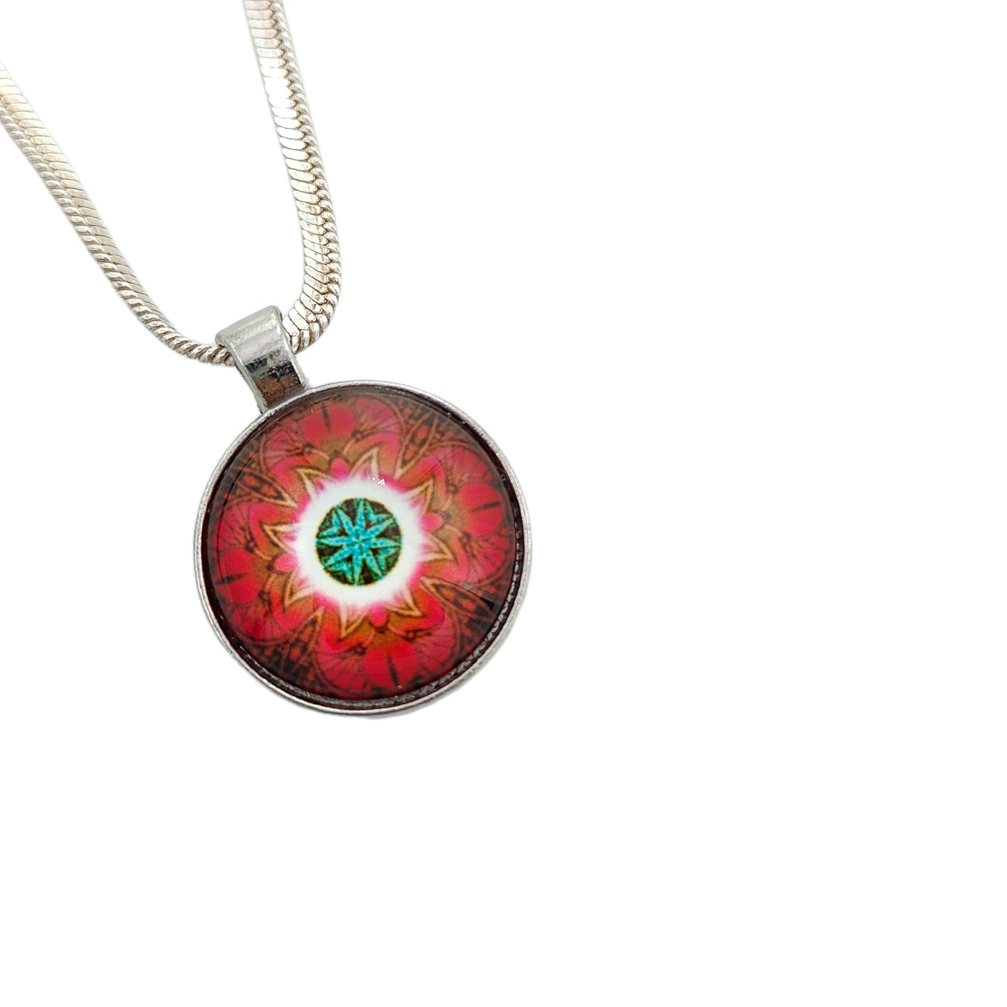 Mandala Red Crystal Pendant