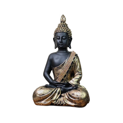 Meditating  Gold Lord Buddha Idol 11 inch