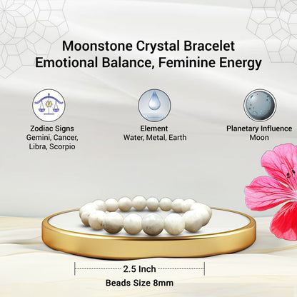 Moonstone Bracelet For New Beginning-(8mm)