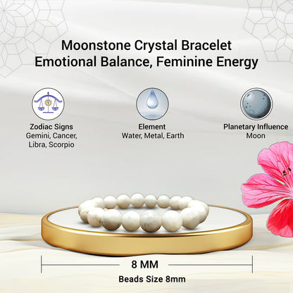 Moonstone Bracelet For New Beginning-(8mm)