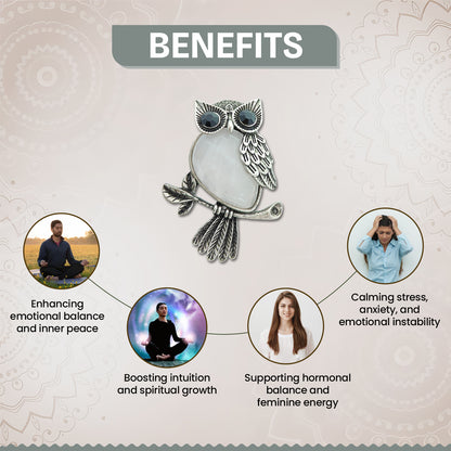 Moonstone Owl Pendant