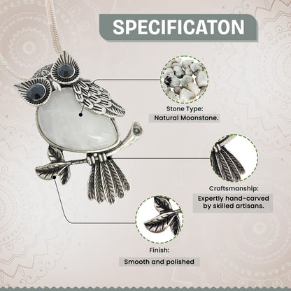 Moonstone Owl Pendant