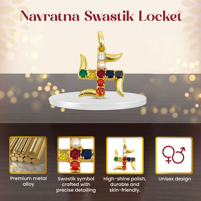 Navratna Swastik Locket
