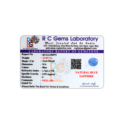 Neelam (Blue Sapphire) 13.00 Cts