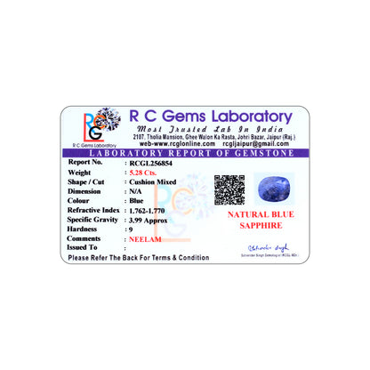 Neelam (Blue Sapphire) 5.28 Cts.