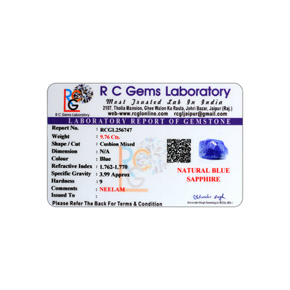 Neelam (Blue Sapphire) 9.76 Cts