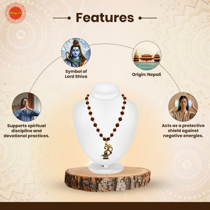 Om Shiva Shivling Rudraksha Mala
