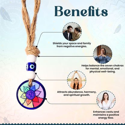 Om Seven Chakra Evil Eye Hanging