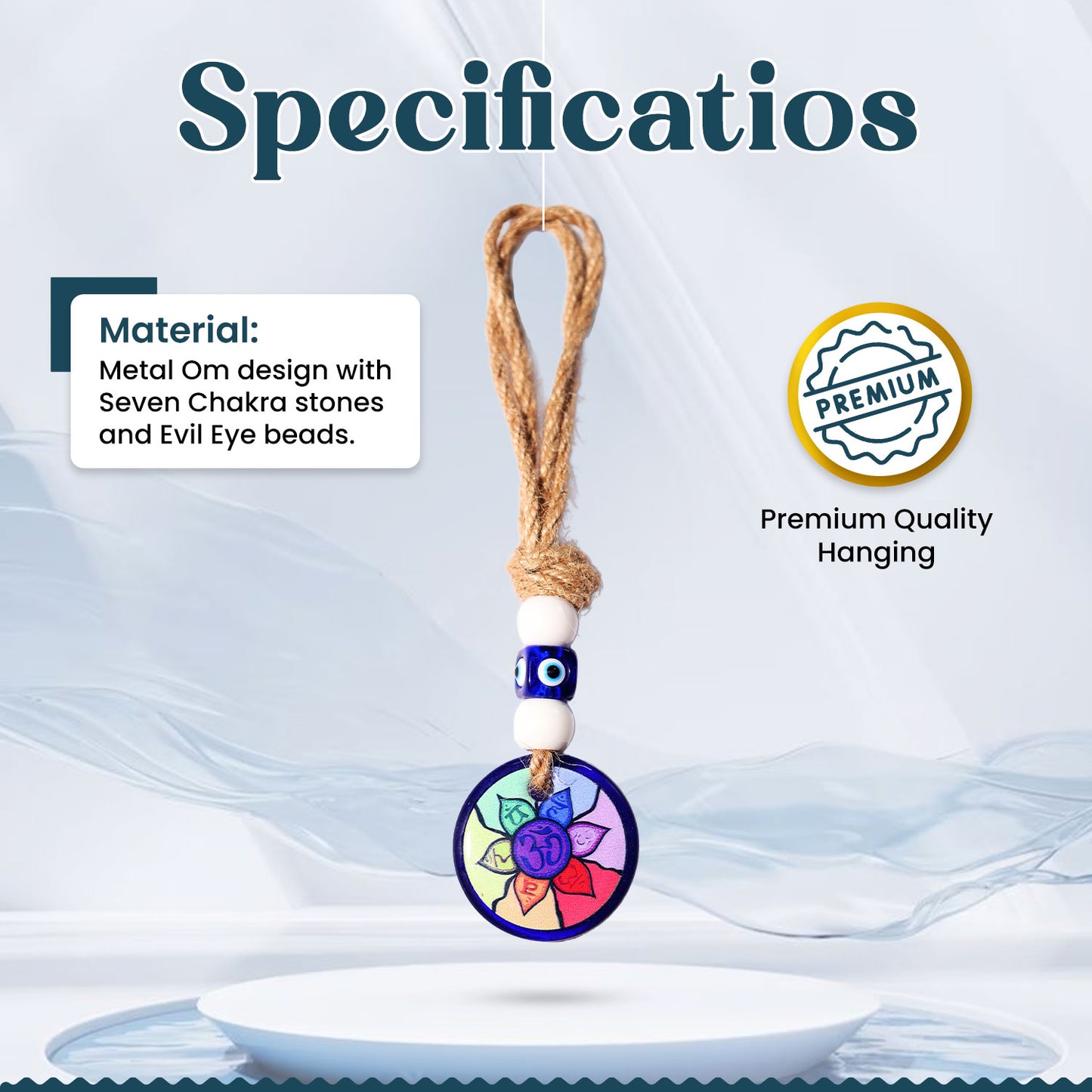 Om Seven Chakra Evil Eye Hanging